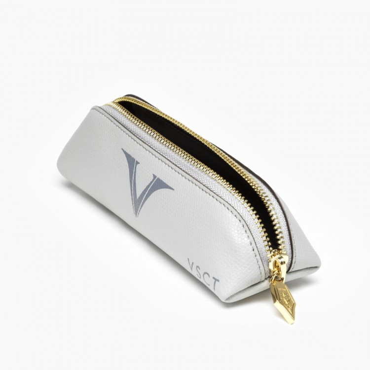 Кожаный пенал на молнии VSCT цвет серый