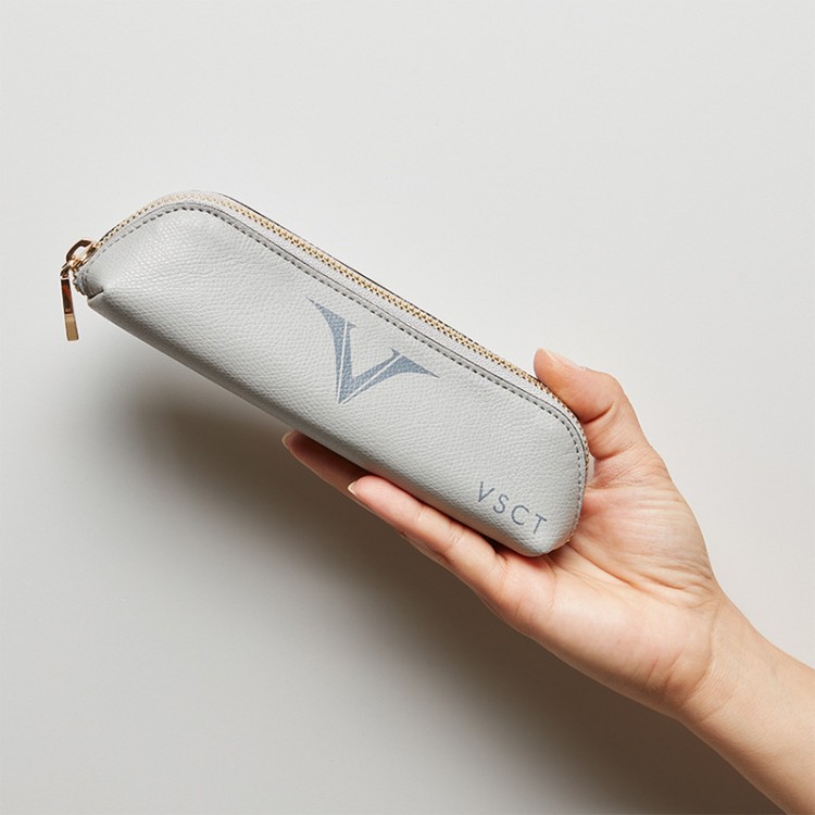 Кожаный пенал на молнии VSCT цвет серый