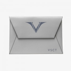 Кожаная папка-конверт А4 VSCT цвет серый