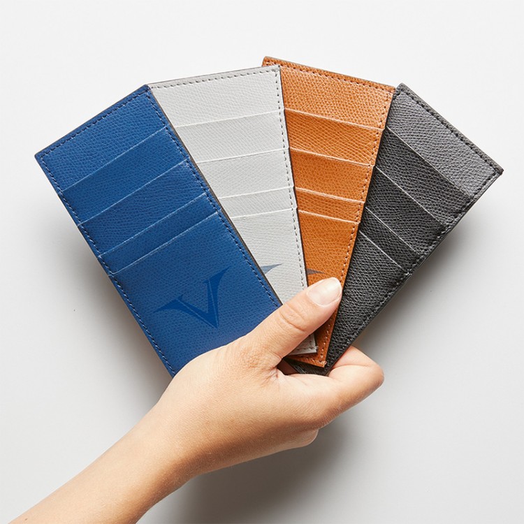 Кожаный держатель для кредитных карт VSCT цвет синий