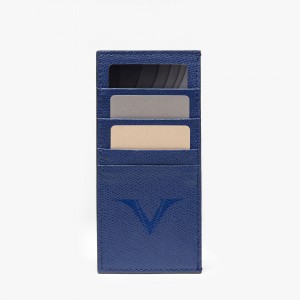 Кожаный держатель для кредитных карт VSCT цвет синий