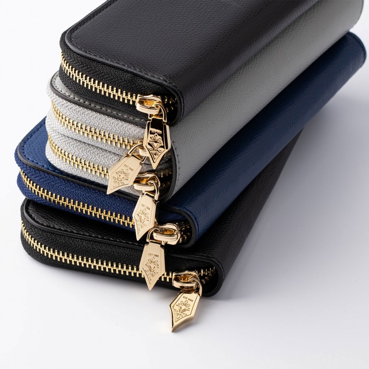 Кожаный чехол для трех ручек VSCT на молнии с держателем для карт цвет черный