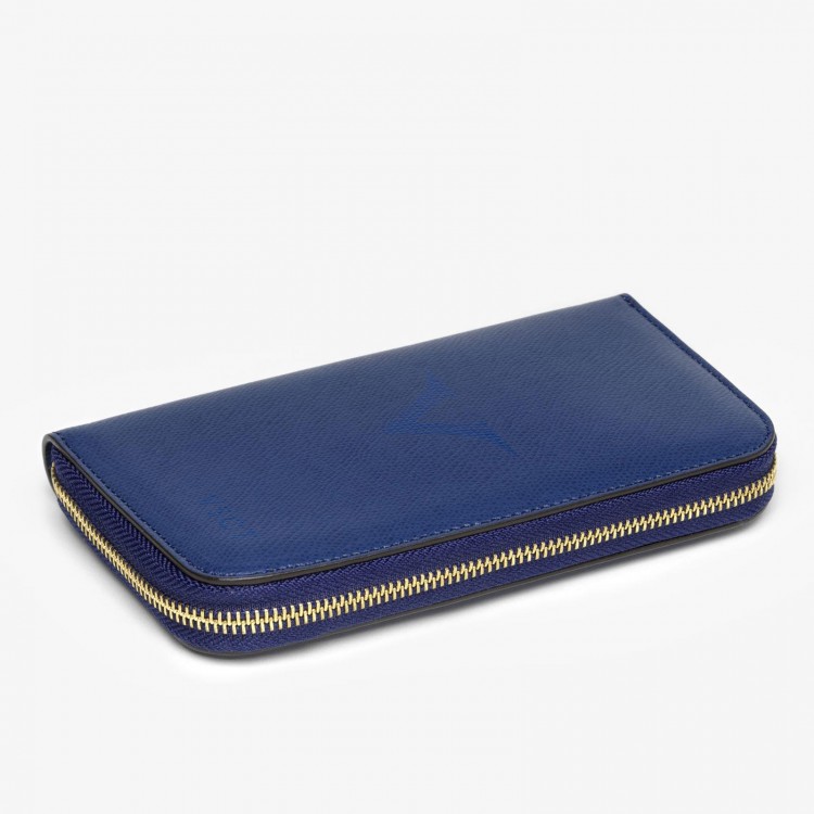 Кожаный чехол для трех ручек VSCT на молнии с держателем для карт цвет синий