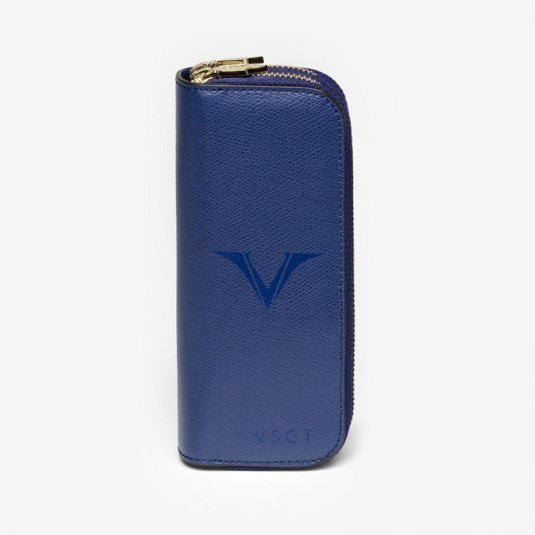 Кожаный чехол для четырех ручек VSCT на молнии цвет синий
