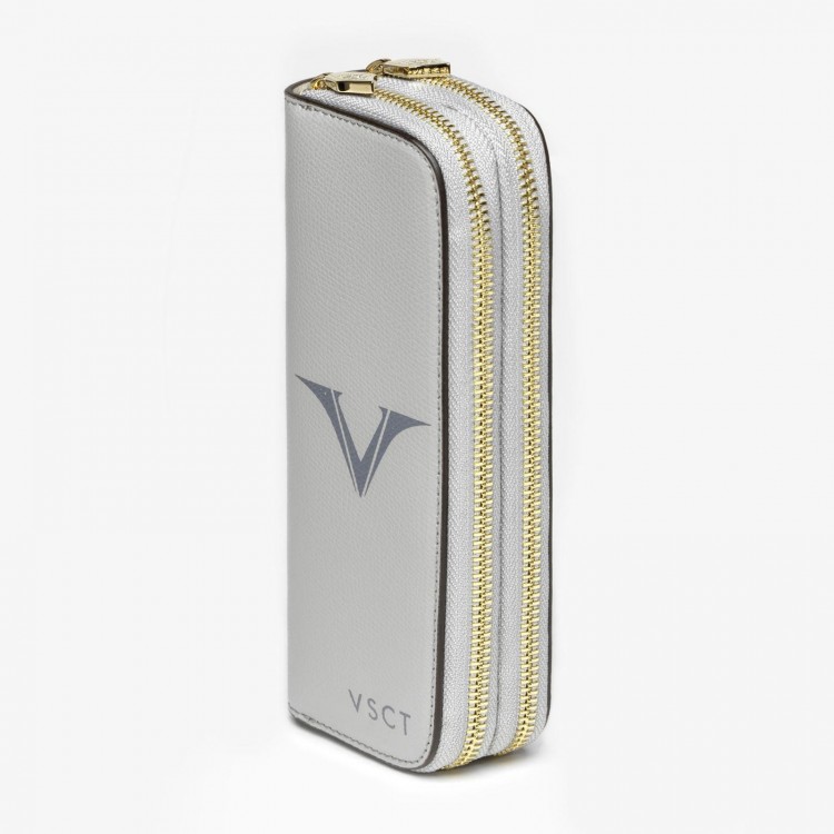 Кожаный чехол для четырех ручек VSCT на молнии цвет серый