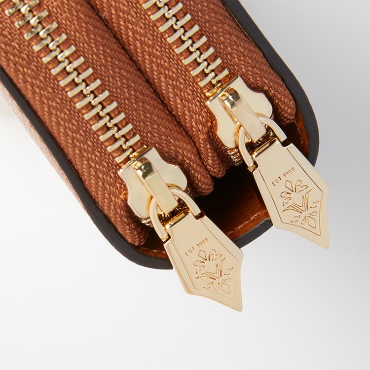 Кожаный чехол для четырех ручек VSCT на молнии цвет коньячный