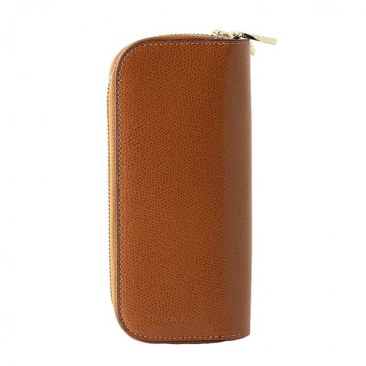 Кожаный чехол для четырех ручек VSCT на молнии цвет коньячный