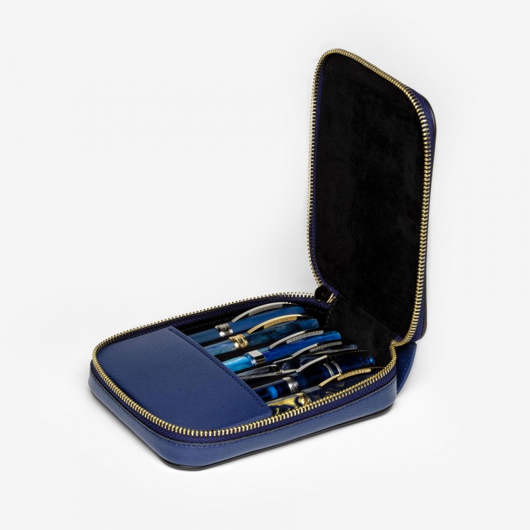 Кожаный чехол для шести ручек VSCT на молнии цвет синий